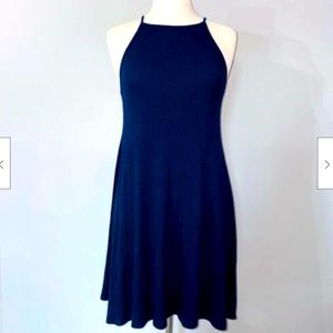 Saturday Sunday Anthropologie Navy Tank Halter Dress in Ribbed Cozy Fabric